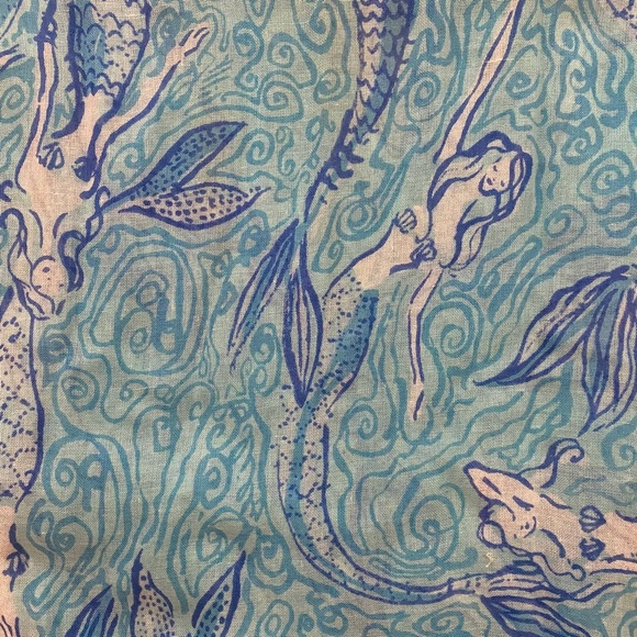 Blue Mermaid Patterned Scarf - Picture 2 of 2
